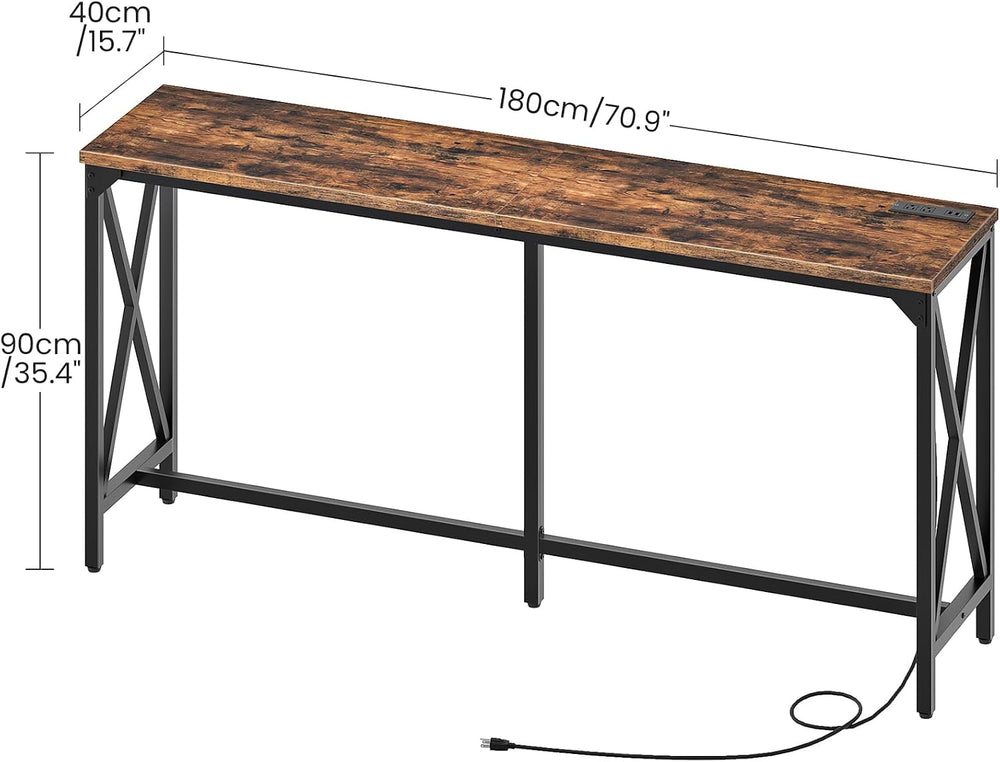 CHOEZON 70.9'' Bar Table, Kitchen Dining Table with Power Outlet and ...