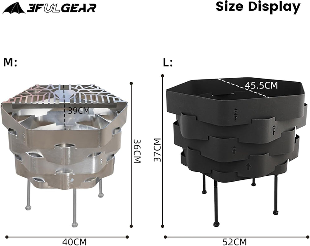 Fire Pit, Halo Fire Place Outdoor Portable Wood Fire Pits Includes A Grill, A...