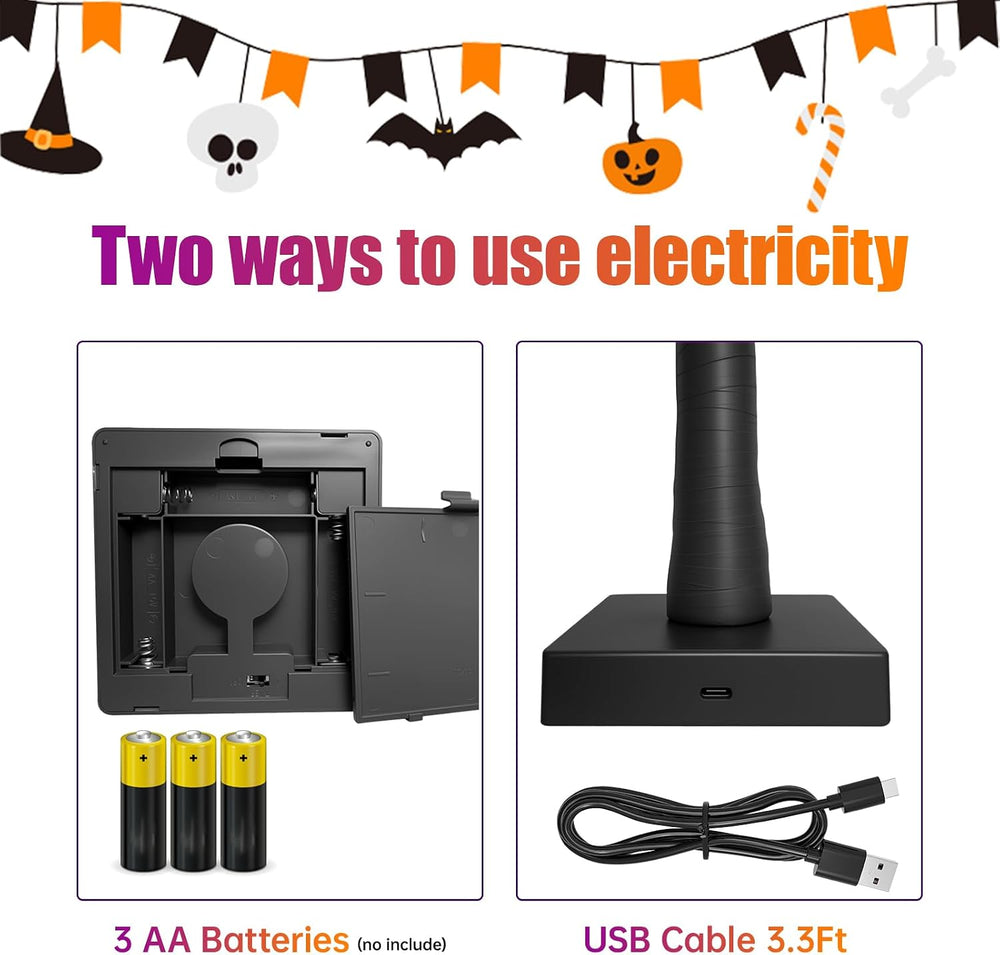 Halloween Decorations Indoor, 2 Pack 26 Inch Black Halloween Tree Set, 56 Ora...