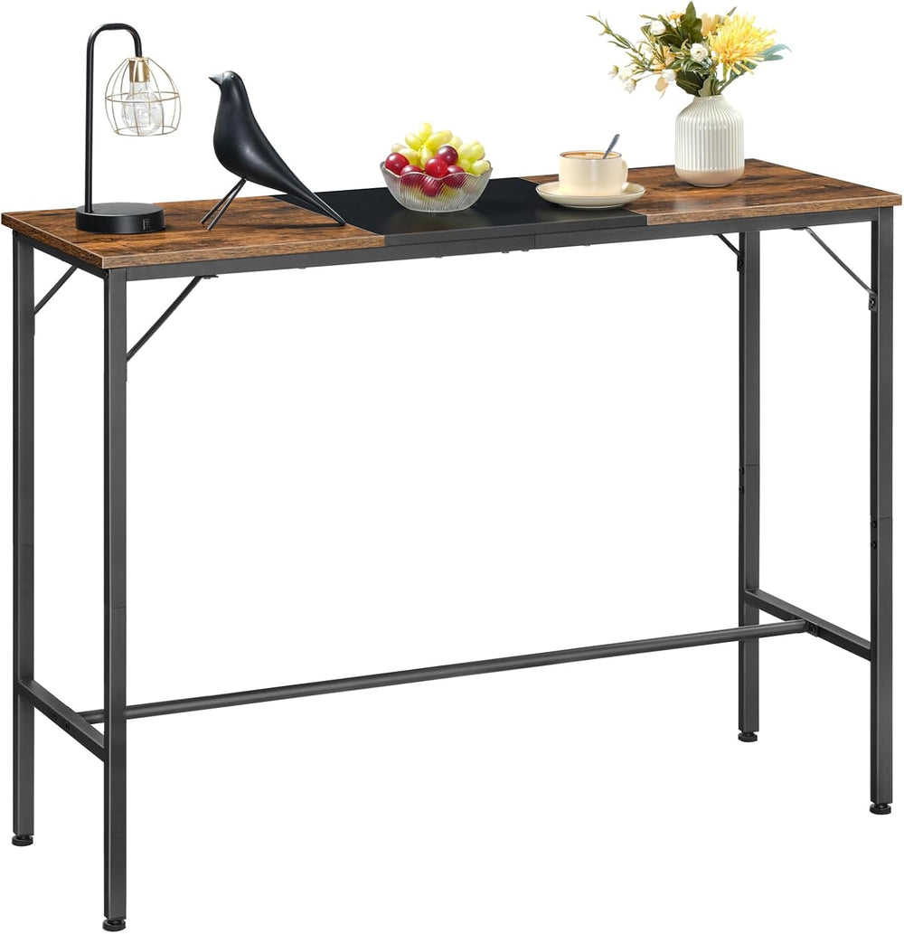 HOOBRO Bar Table, 47.1" Rectangular Pub Table, Tall Counter Height, Long...