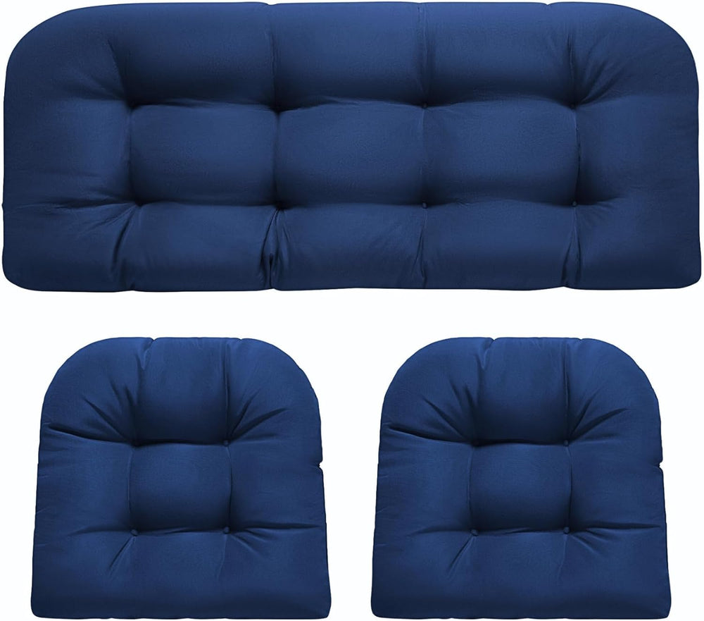 DANGHOOGY Wicker Chair Cushions, Waterproof Outdoor Loveseat Cushions for Pat...