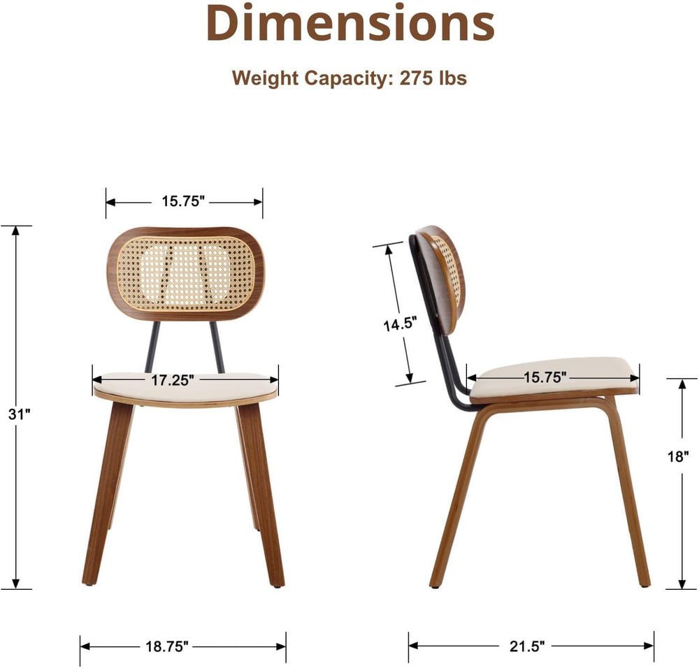 HEAH-YO Modern Dining Chairs Set of 2, Upholstered Faux Leather Dining Room C...