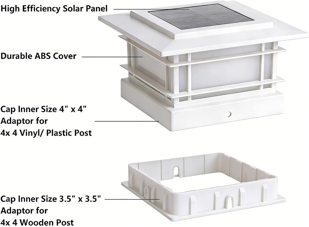 Dynaming 4x4 Solar Post Cap Lights Outdoor with 2 Color Mode, 6 Pack Fence Po...