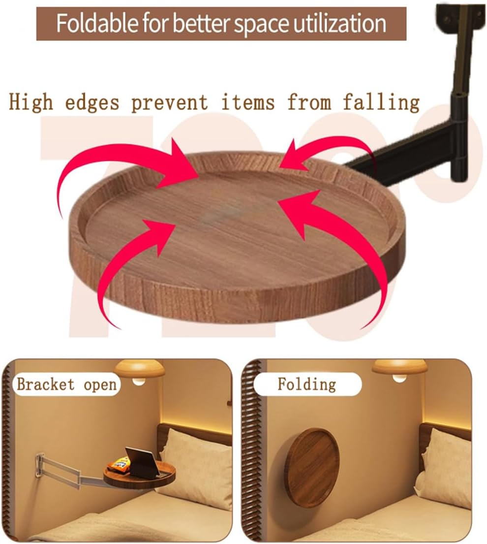 11.8-inch Retractable Wall-Mounted Folding Table with Adjustable Angle