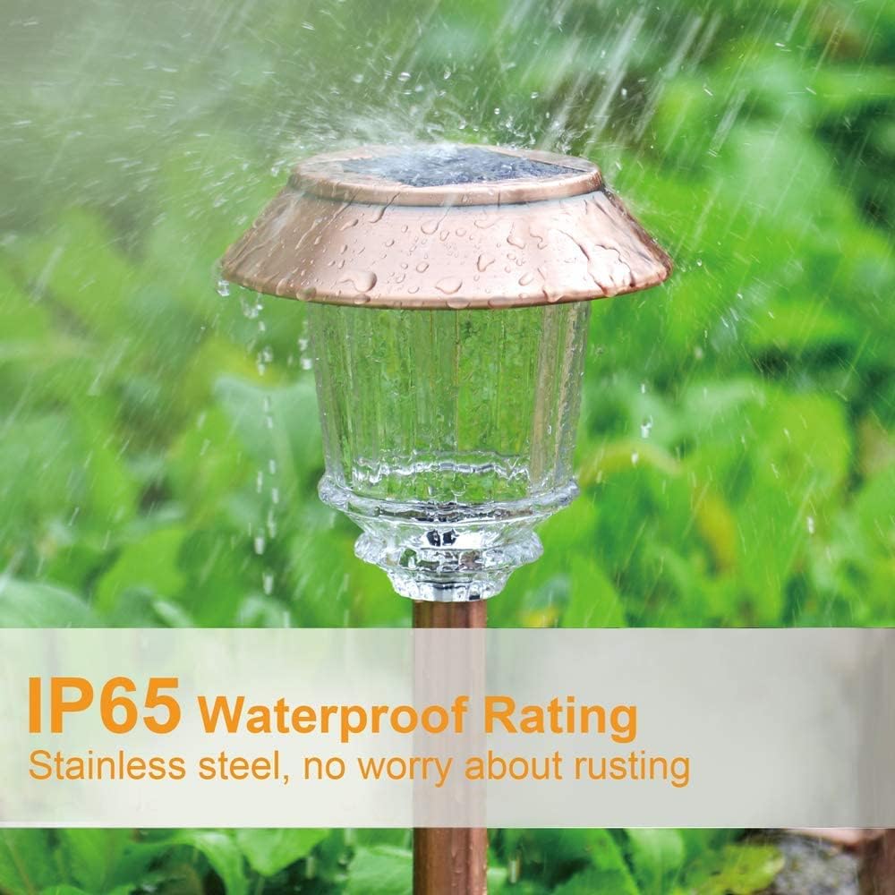XMCOSY+ Solar Pathway Lights Outdoor - 6 Pack Solar Garden Lights, 10-40 LM D...