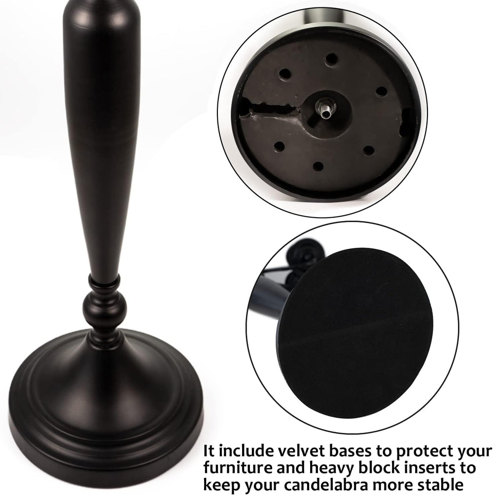 4PCS Black 5-Arm Candelabra Centerpiece for Halloween 28IN