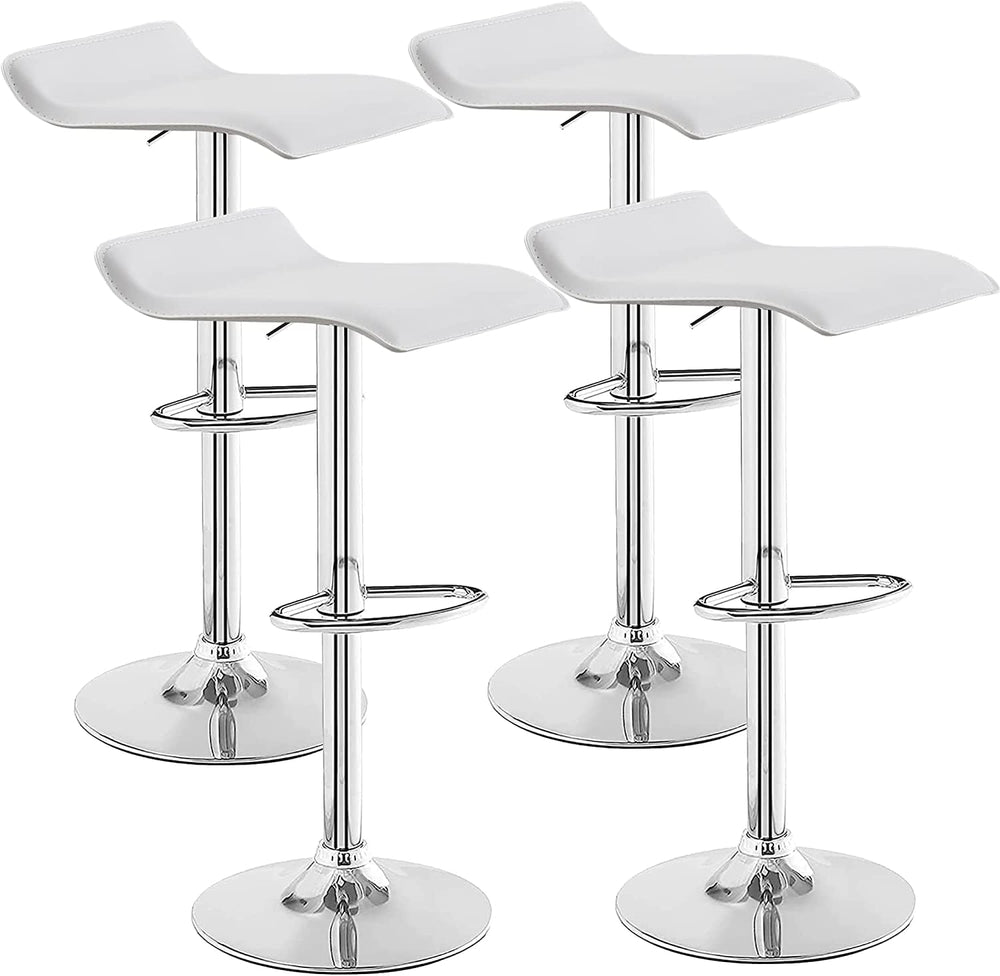 VECELO Bar Stools Set of 4, Armless Adjustable Swivel Barstools, Modern Backl...