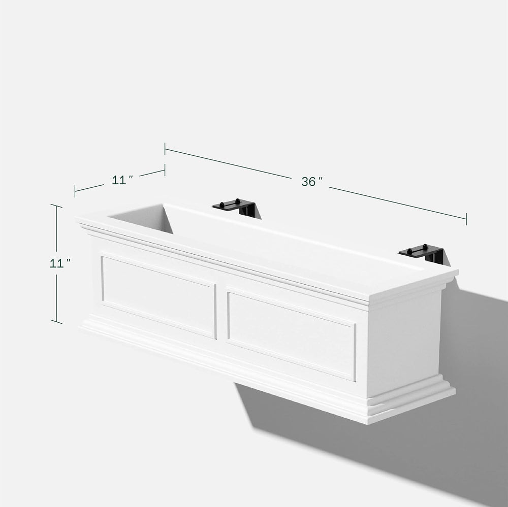 Veradek Brixton Series Plastic Railing Planter - Rectangular Planter for Outd...