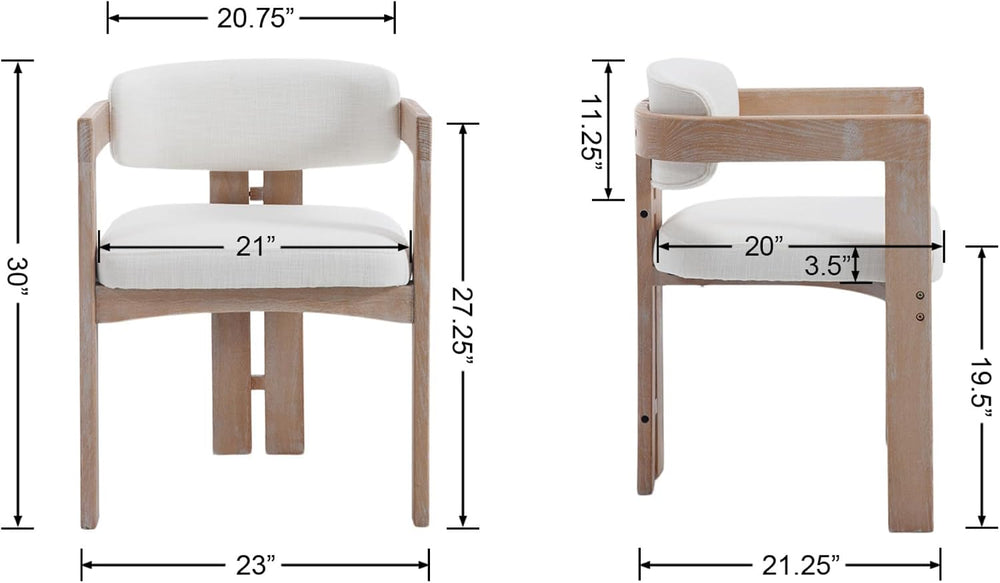 Modern Barrel Dining Chairs Set of 4, Upholstered Farmhouse Dining Room Chair...