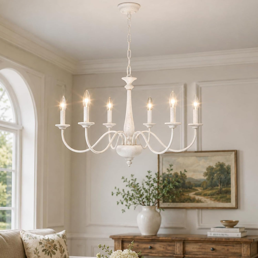 Generies French Country Chandelier, 6-Lights Rustic Farmhouse Chandelier for ...