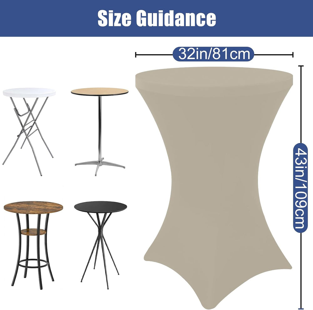 Moosfor Spandex Cocktail Table Covers 4 Pack, Elastic Fitted Stretch Table Cl...