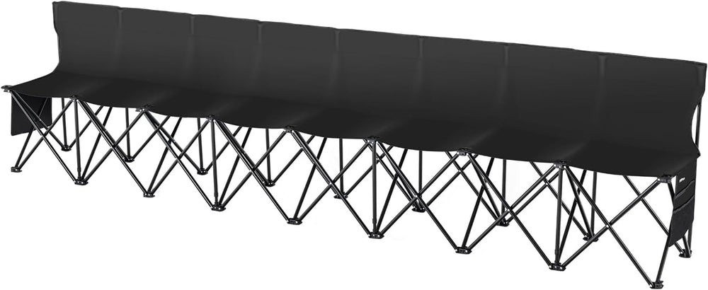 VEVOR Portable Folding Bench, 8 Seats Foldable Sideline Bench, Outdoor Campin...