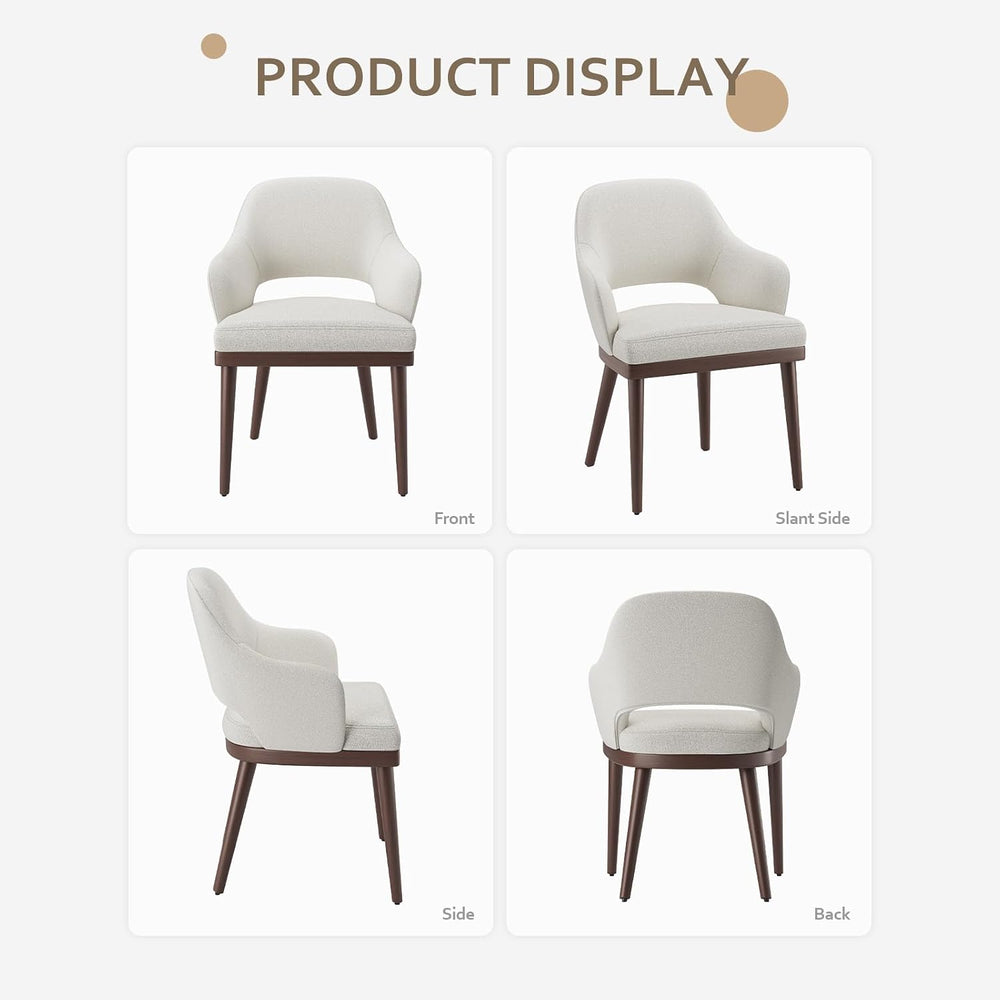 MALOL Wooden Dining Chairs Set of 6, Modern Fabric Upholstered Dining Room Ch...