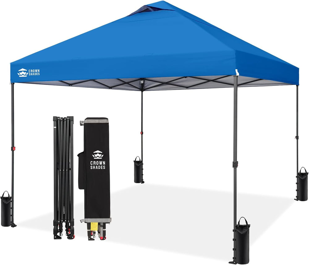 CROWN SHADES 10x10 Pop Up Canopy Tent,Outdoor Canopy,Blue