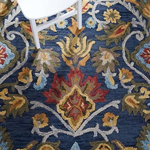 SAFAVIEH Blossom Collection 12' x 15' Navy/Multi BLM402A Handmade Pre...