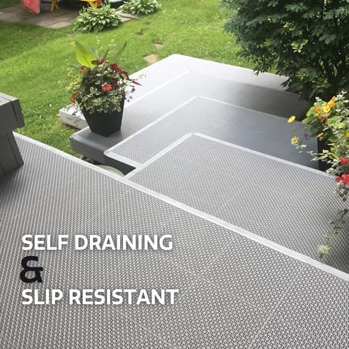 SnapLock DuraGrid 12"x12" Interlocking Deck Tiles, 40 Pack, Gray