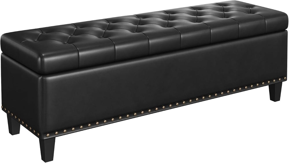 FiveWillowise 51 Inch Storage Ottoman Bench,Large End of Bed Storage Bench