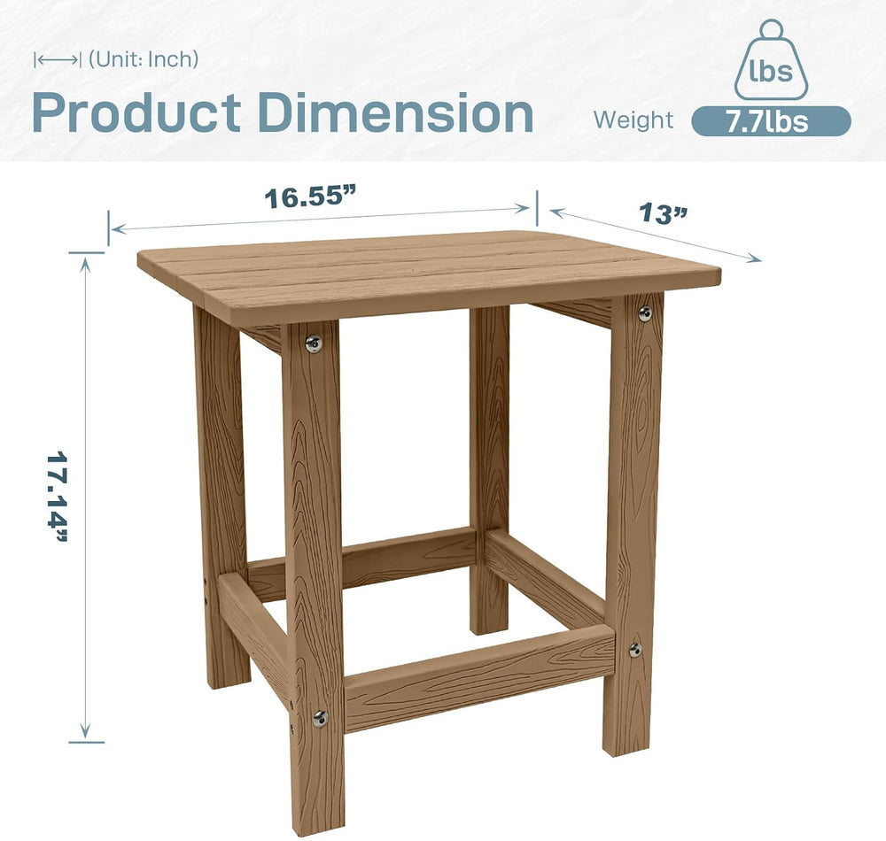 Meluvici Outdoor Side Table, HDPS Single Adirondack Side Table Weather Resist...