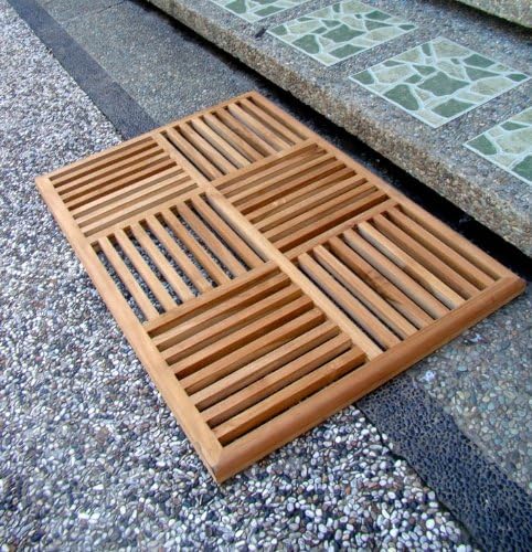 New Grade A Teak Wood 36"x24.5" Basket Weave Door/Shower/Spa/Bath F...