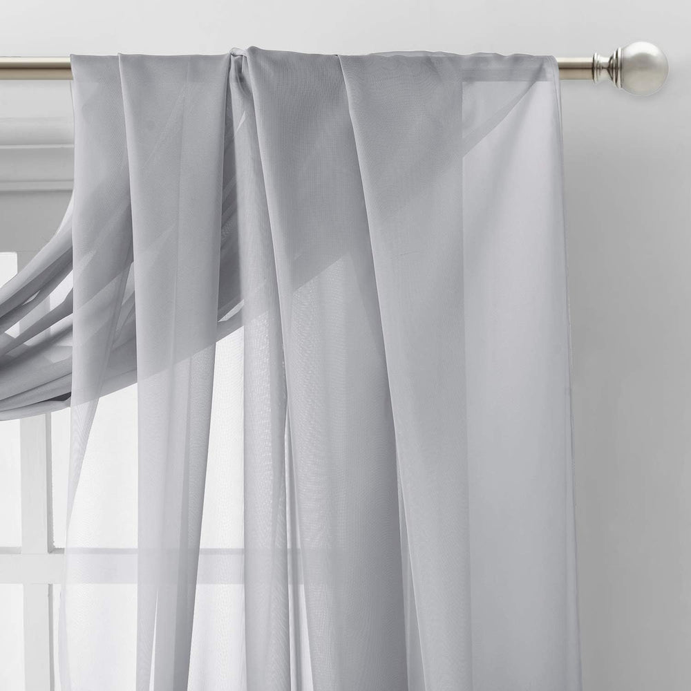 NICETOWN Sheer Window Scarfs W60 x L216 for Normcore Design, Voile Textured S...