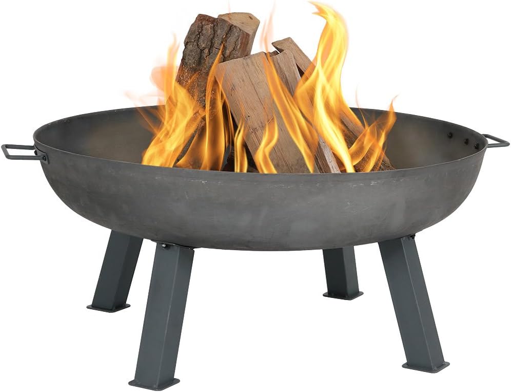 Sunnydaze Cast Iron Heavy Duty Large Fire Pit for Outside Wood Burning, 34"