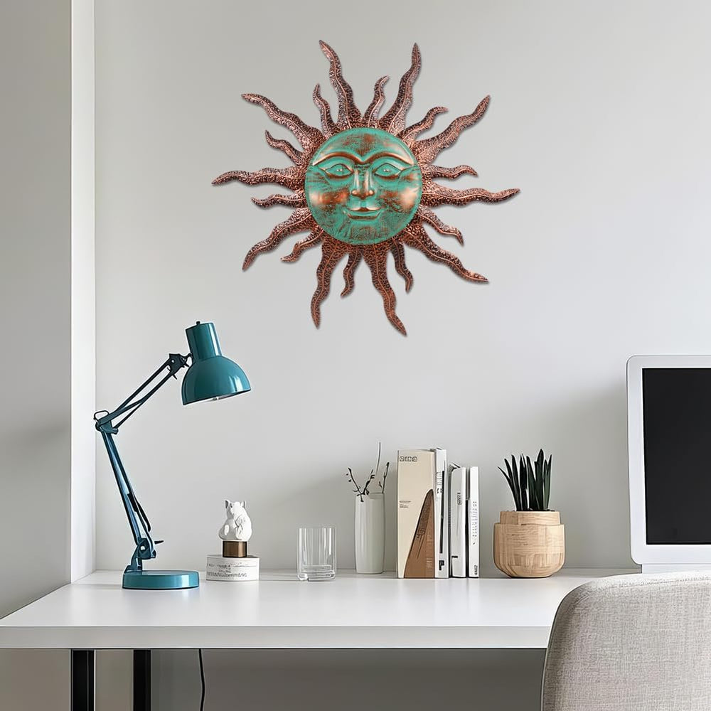 VEWOGARDEN Sun Wall Decor Large Outdoor Metal Wall Art, 30 in
