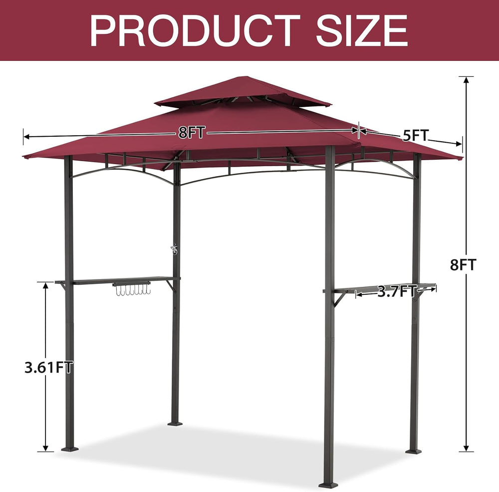AECOJOY 8' x 5' Grill Gazebo, Grill Canopy for Outdoor Grill, 2- Tier...