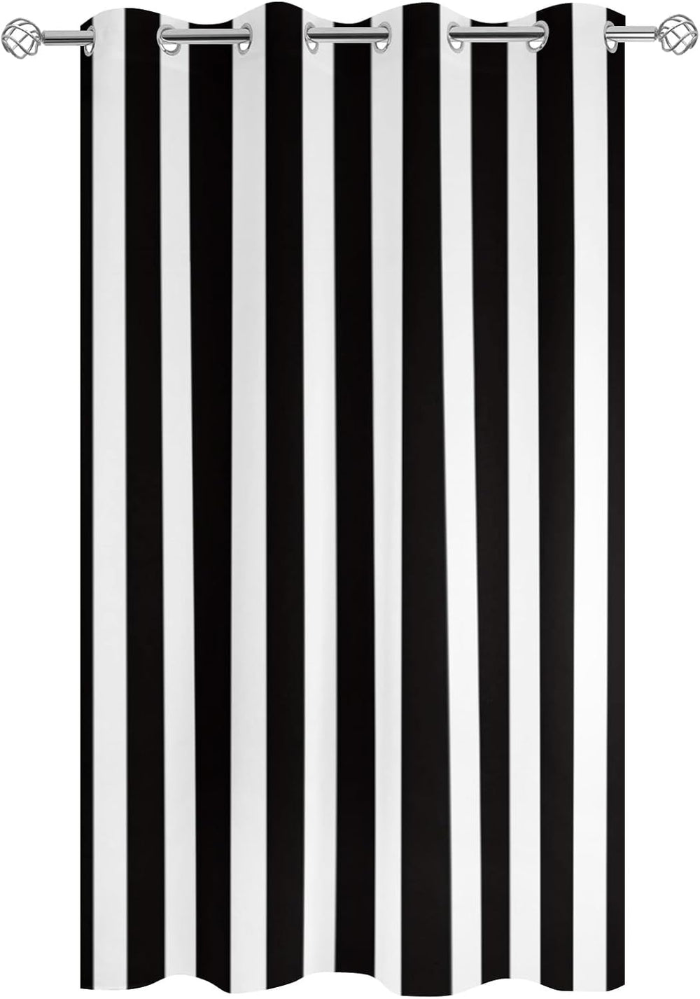 Outdoor Curtains for Patio Waterproof Black and White Stripe Indoor/Outdoor C...