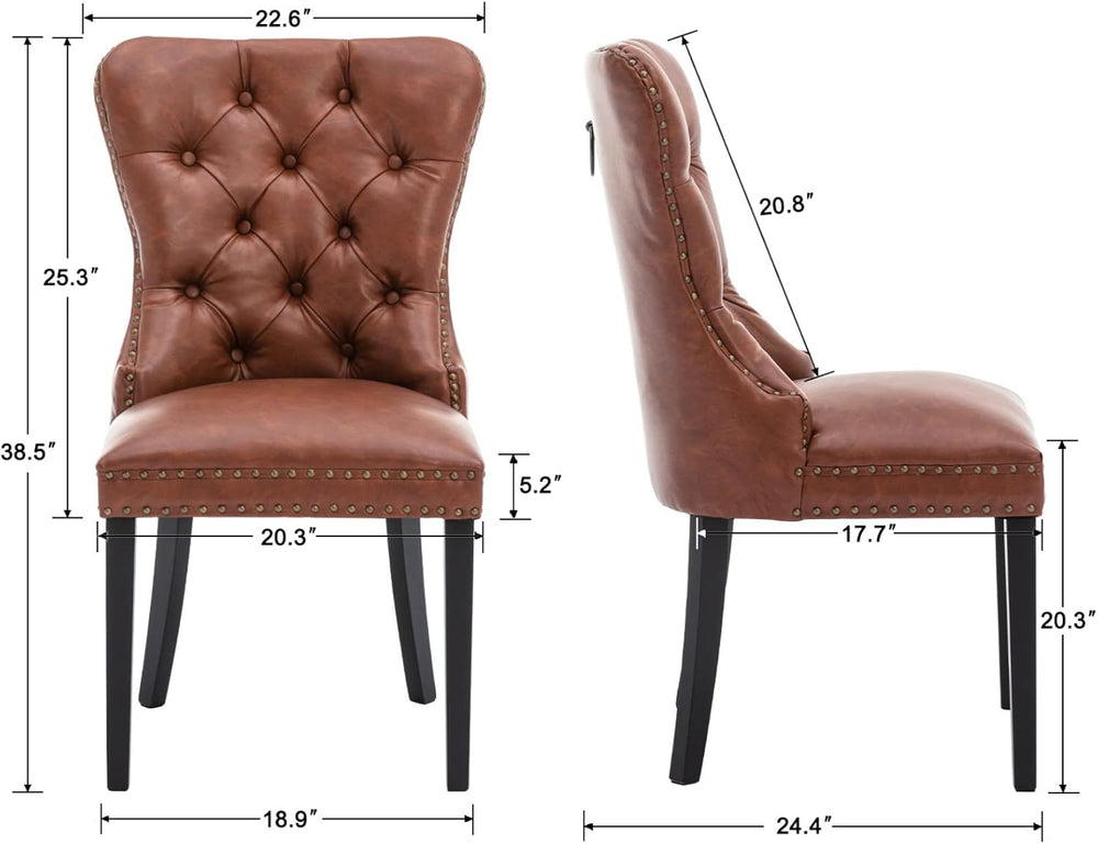 EALSON Modern Dining Chairs Set of 4 Mid Century Leather Dining Room Chairs w...