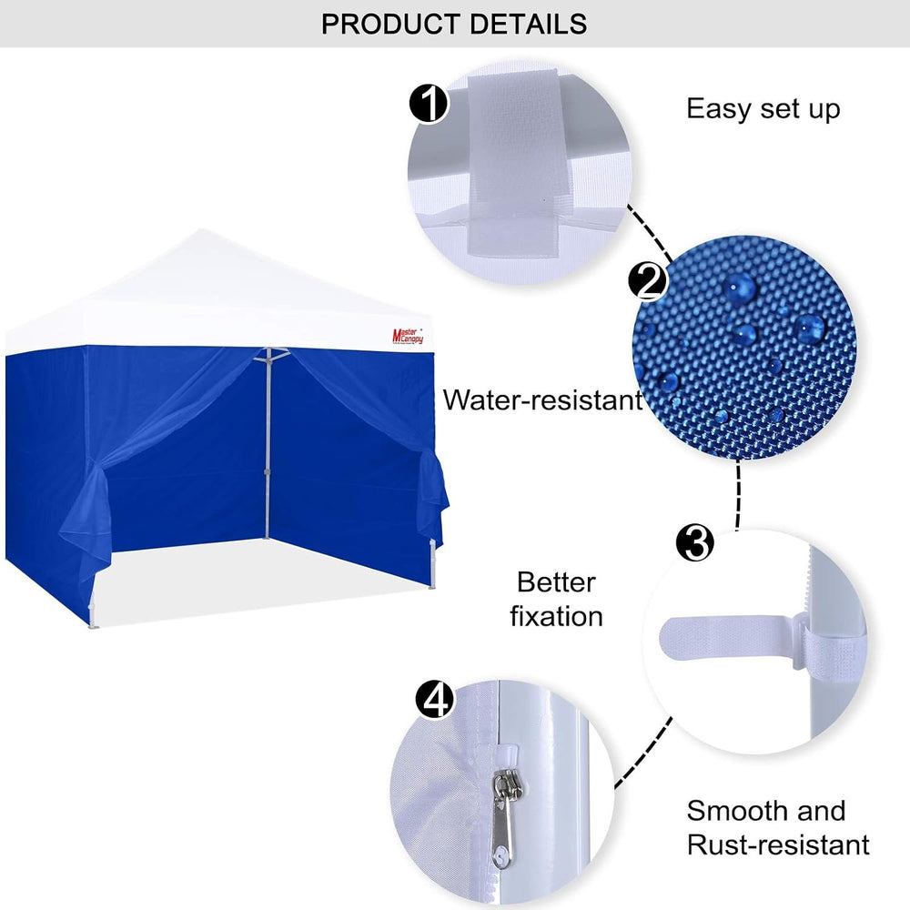 MASTERCANOPY 10x10 Sidewall Kit 3 Sidewalls & 1 Doorwall Blue