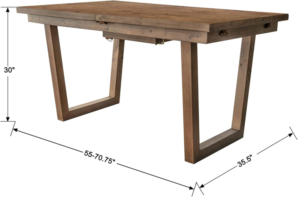 55-70.5" Extendable Dining Table Pine Expandable Dining Room Table for 4...