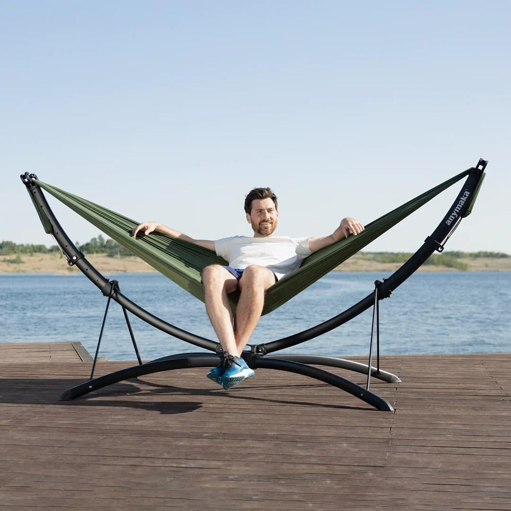anymaka Set Up in 3 Seconds Adjustable Portable Aluminum Alloy Hammock Stand ...