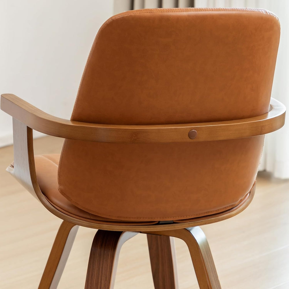 Walnut Dining Chairs, Mid Century Modern Leather Swivel Desk Chairs Walnut