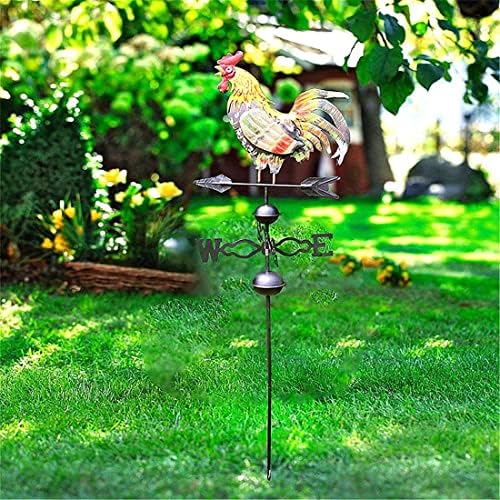 48 in. Metal Weather Vane for Garden Decor Farmhouse Decorative with Rooster ...