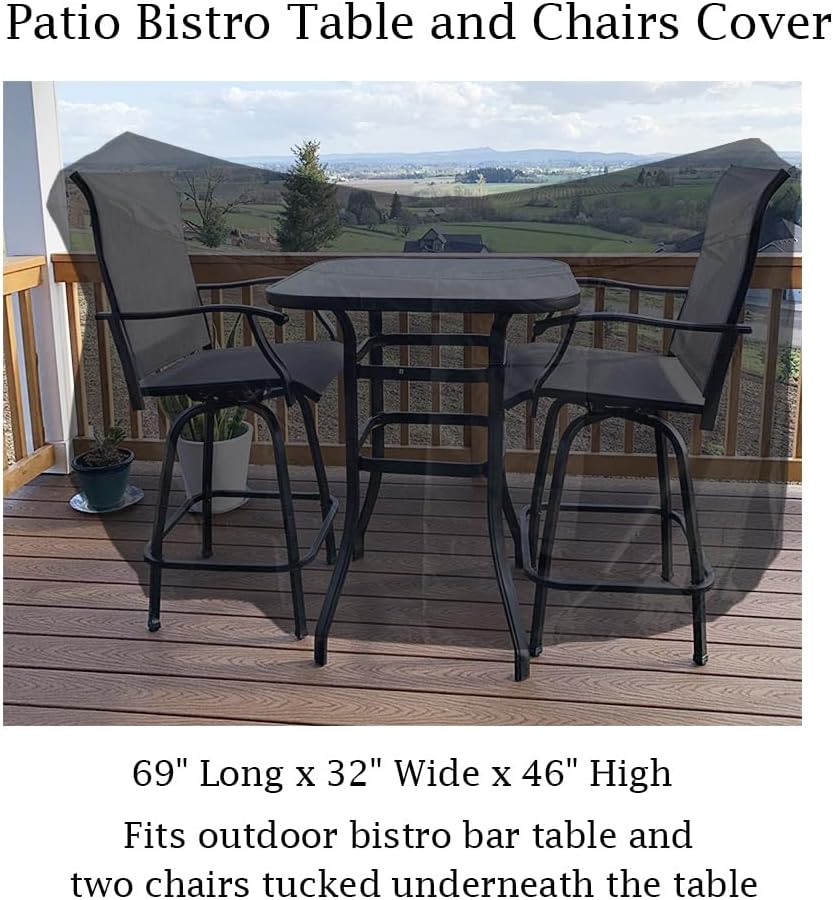 Outdoor High Top Bar Height Dining Set Cover for Patio Furniture