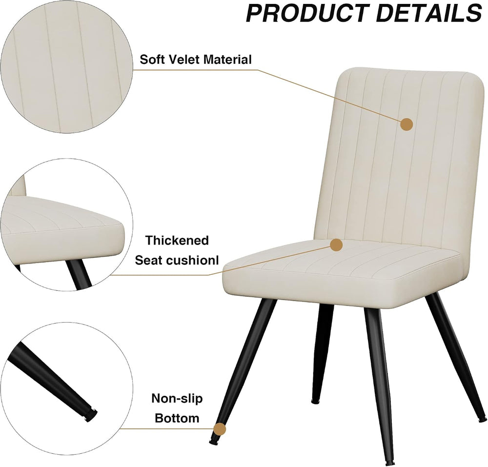 Aklaus Velvet Dining Chairs Set of 2,Upholstered Kitchen Dining Room Chairs,M...