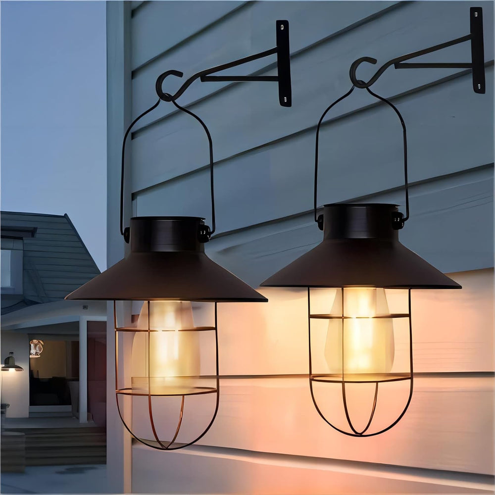 pearlstar Solar Lanterns Outdoor Metal Solar Powered Hanging Lights Waterproo...