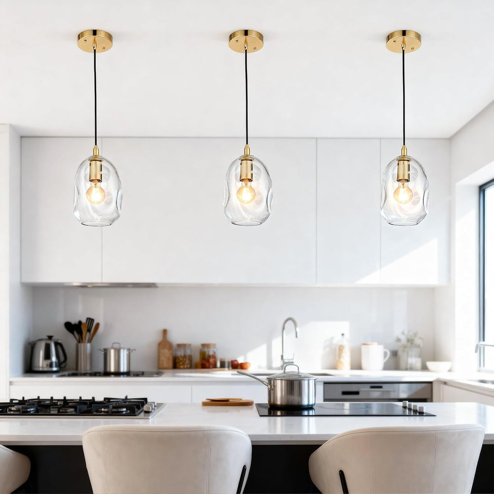 Pendant Lights Kitchen Island Adjustable Organic Globe Modern Gold Ceiling Ha...