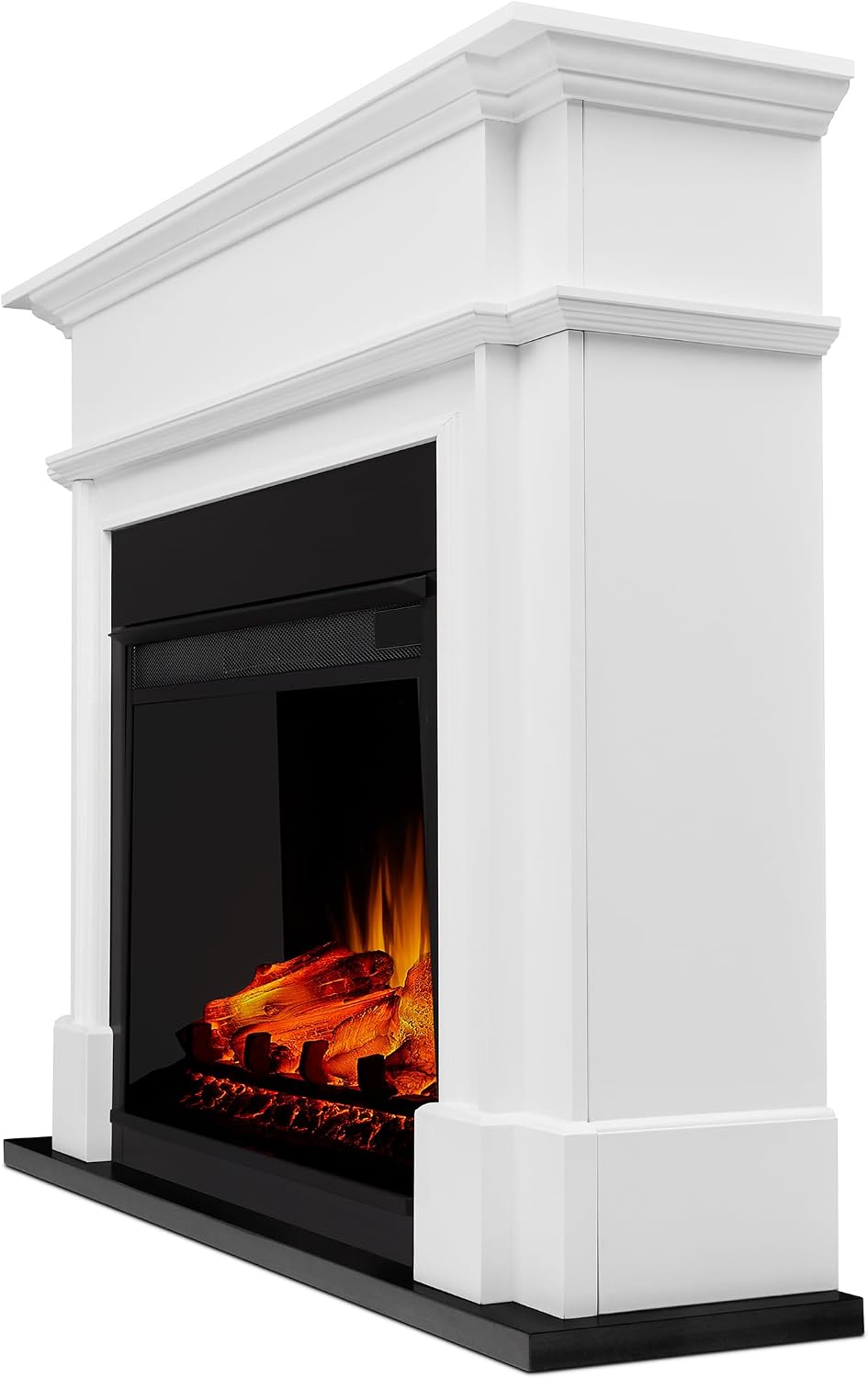 Real Flame Harlan 55” Electric Fireplace with Mantel for Living Room or Bedro...