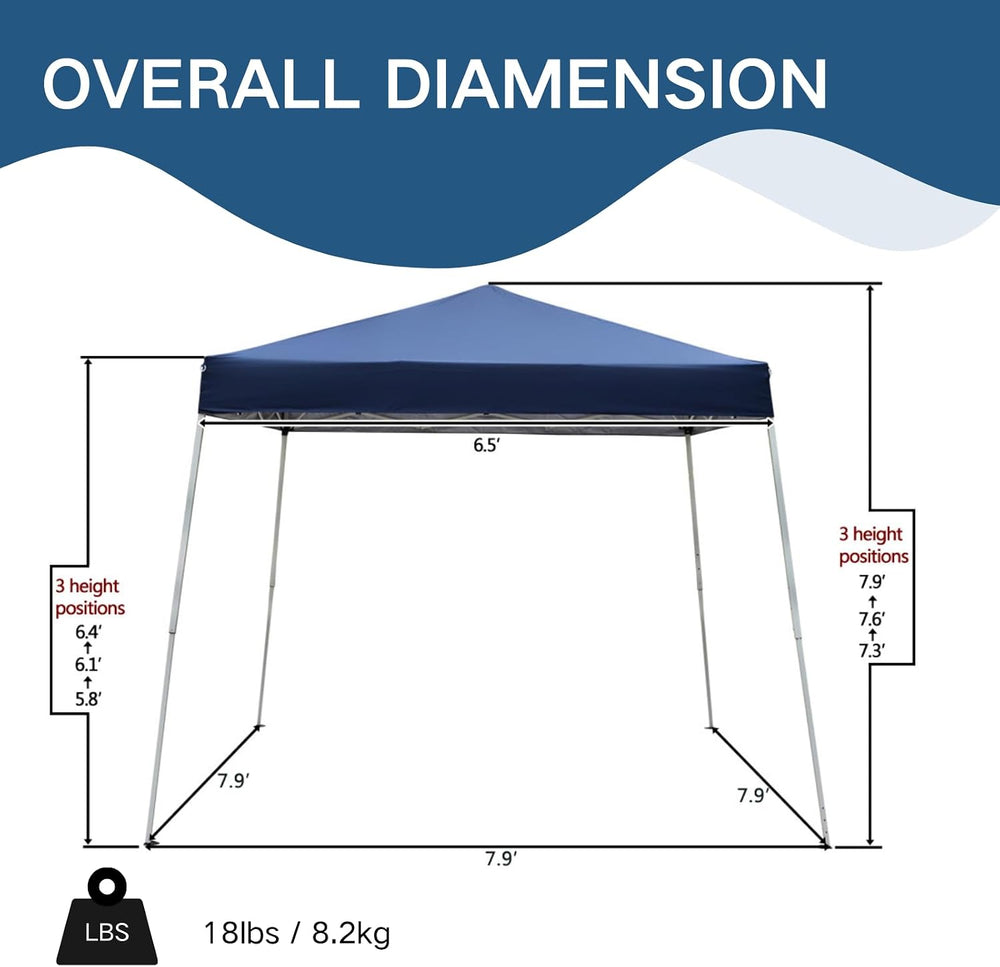 Outvita Outdoor Canopy 7.8x7.8' Pop Up Commercial Instant Gazebo Tent Blue