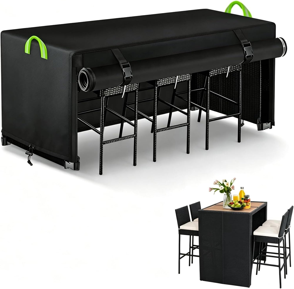 7 Piece Waterproof Patio Bar Set Cover, 60x41x41in Outdoor Bar Cover