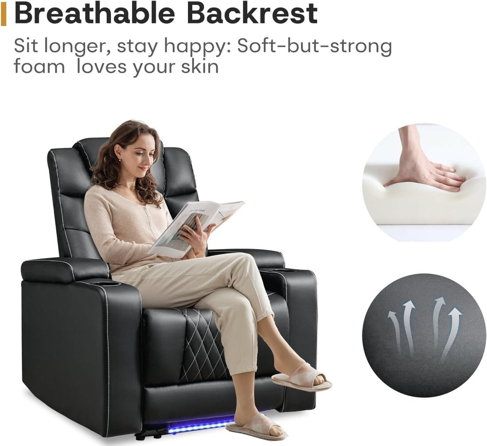 ANJ Power Home Theater Recliner Chair Set of 2, Electric Movie Theater Seatin...