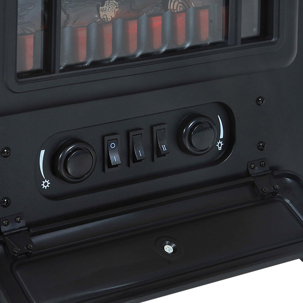 HOMCOM 22" Electric Fireplace Heater Stove 725W/1450W Black