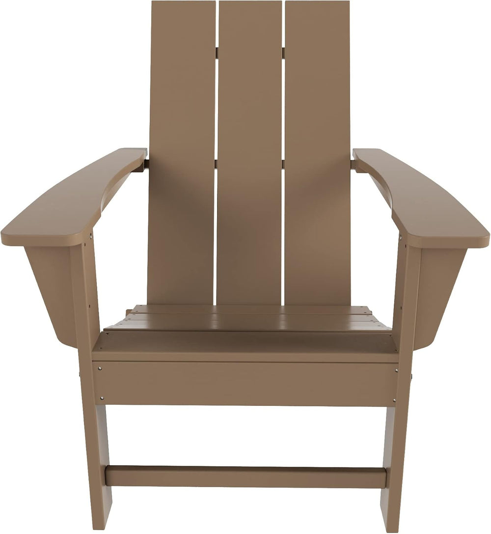 WestinTrends Ashore Modern Outdoor Folding Adirondack Chair, Weathered Wood