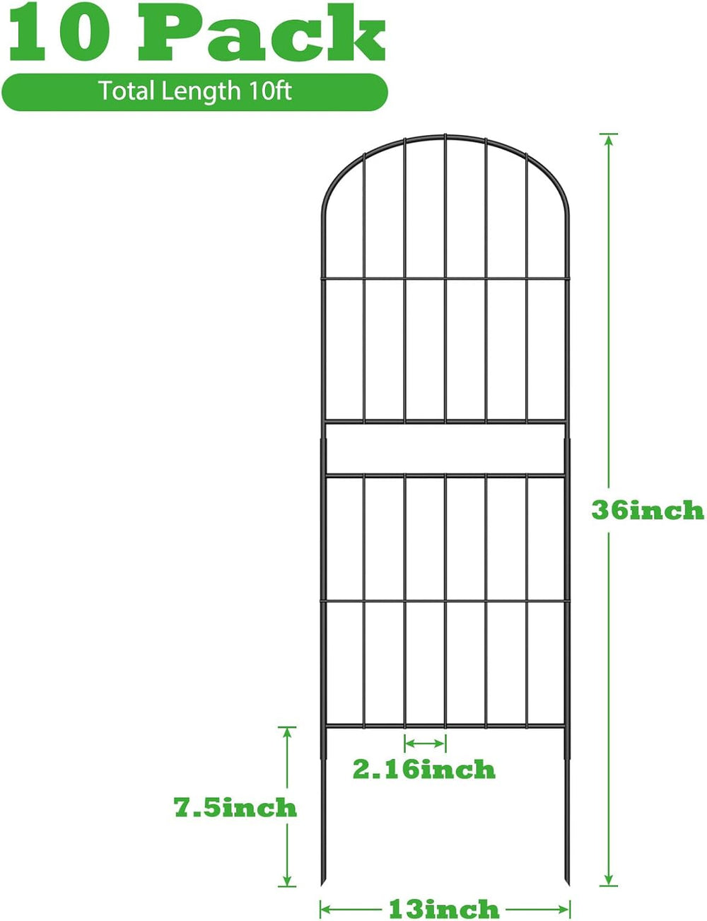 Decorative Garden Fence Fencing 36in (H) x 10ft (L) Animal Barrier for Dog