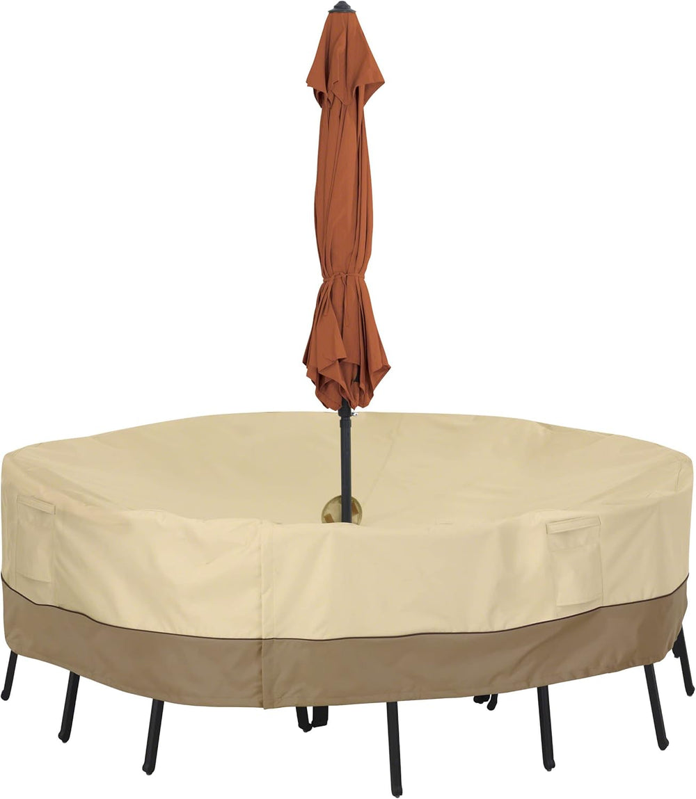 Classic Accessories Veranda Water-Resistant 94 Inch Round Patio Table & C...