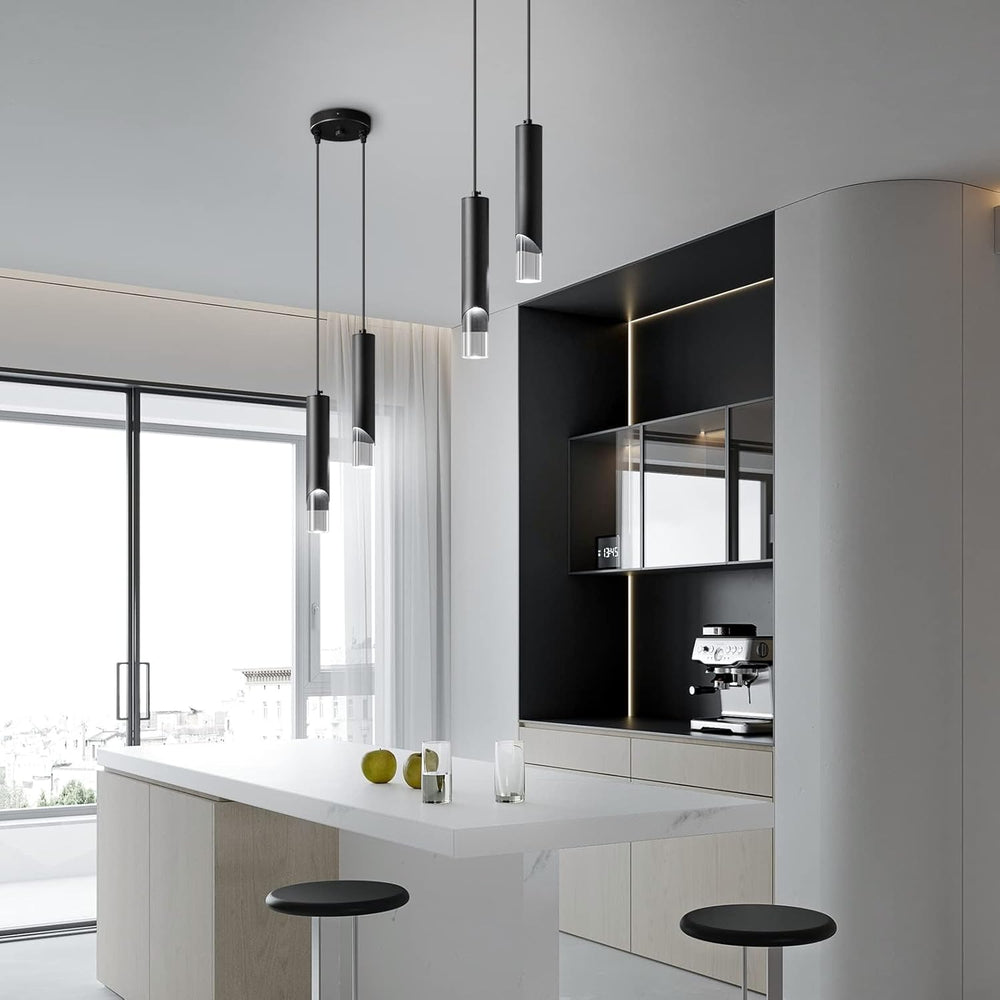Modern Pendant Light Kitchen Light Fixture Dimmable LED Black Mini Pendant Li...