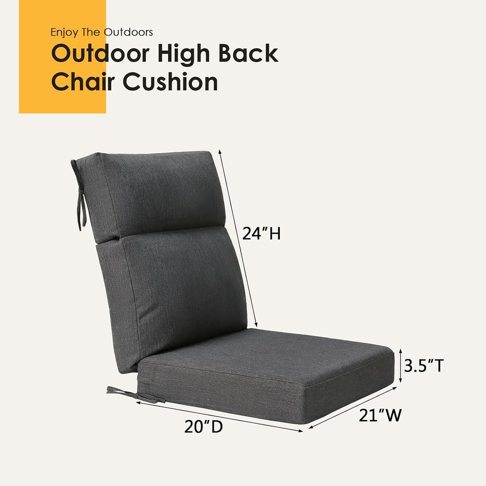 Outdoor High Back Chair Cushion, 2 Pack 44x21 inches Patio Chair Cushions Wat...