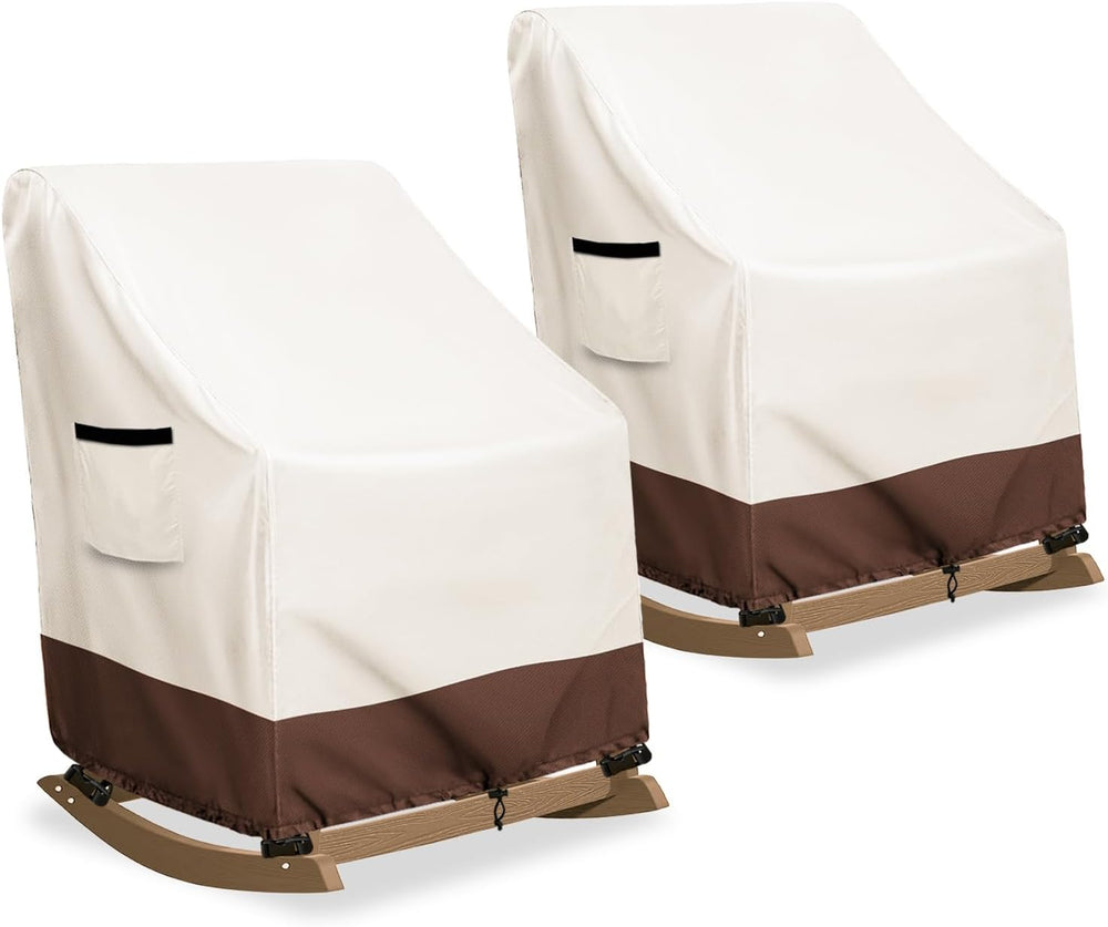 Outdoor Adirondack Rocking Chair Cover 2 Pack, Heavy Duty 600D Waterproof Pat...
