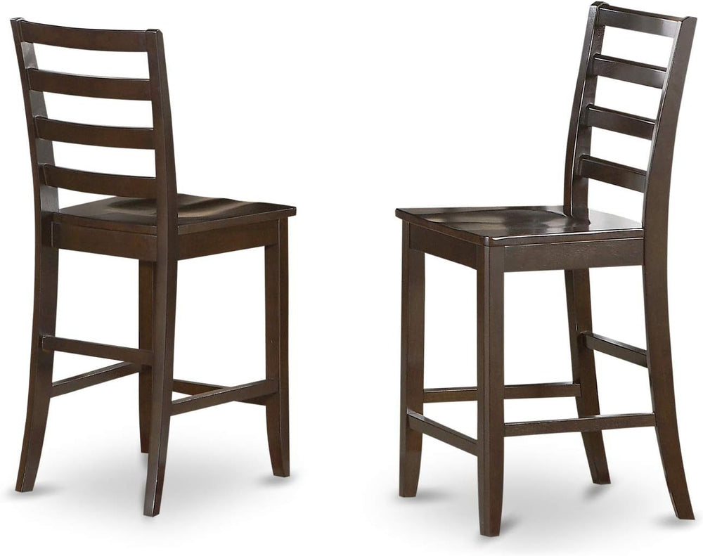 East West Furniture FAIR9-CAP-W 9 Piece Counter Height Pub Set Includes a Squ...